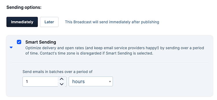 Reaching Your Audience via Broadcasts, email scheduling.