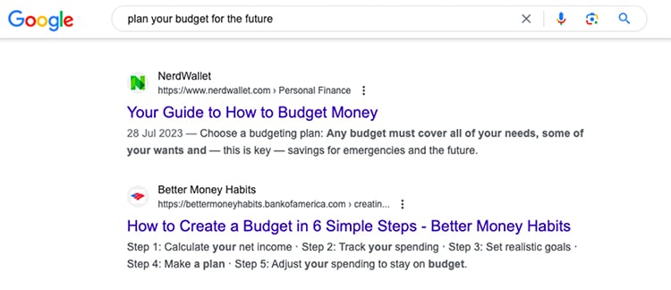 To help get your creative wheels spinning, here’s another search for budget planning tips.