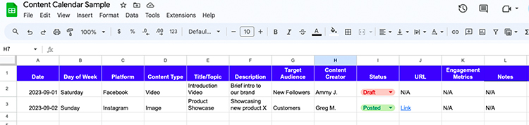 You can use a simple spreadsheet like the one below to track the progress of your campaign.
