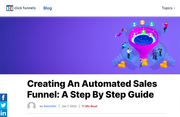 Here’s interest stage content…Creating an automated sales funnel example. 