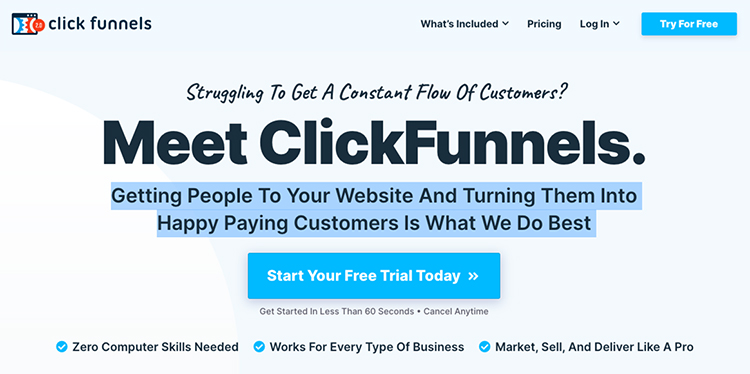 Clickfunnels Examples of Effective Value Propositions: