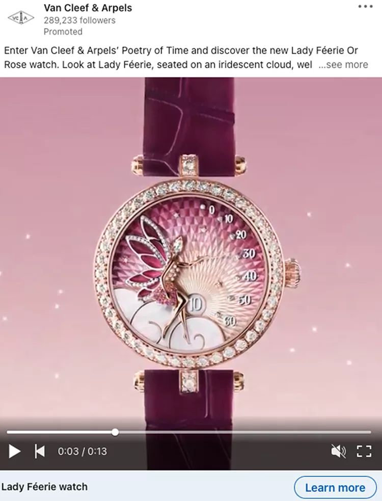 Video ad from Van Cleef & Arpels, example