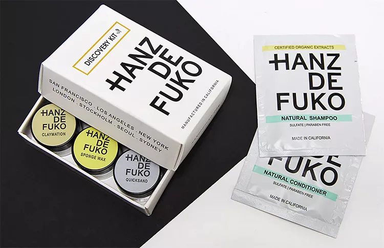 Hanz De Fuko, the men’s styling brand, will include a sample of something new, shampoo example. 