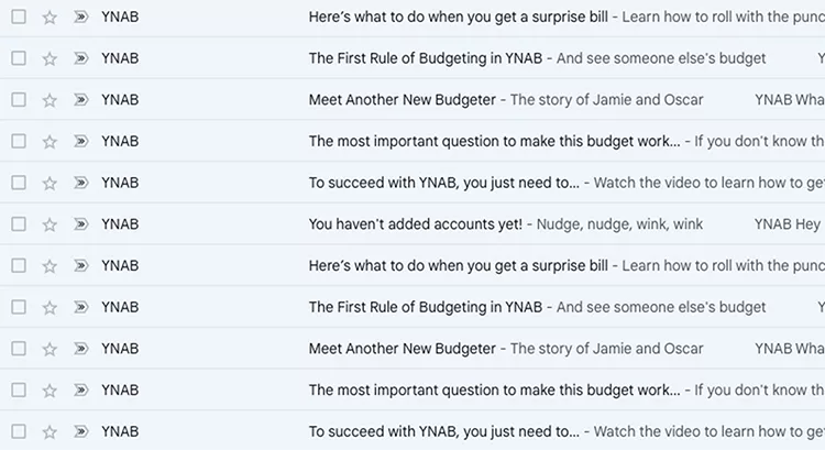 Share 'How-to' Content Around Your Product, You-Need-A-Budget (YNAB) email example. 