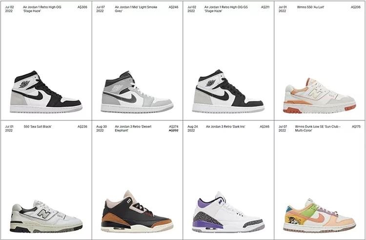 In the image below, you can see one of their latest shoe drops on their website.