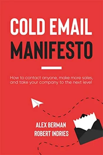 'Cold email Manifesto' book cover. 