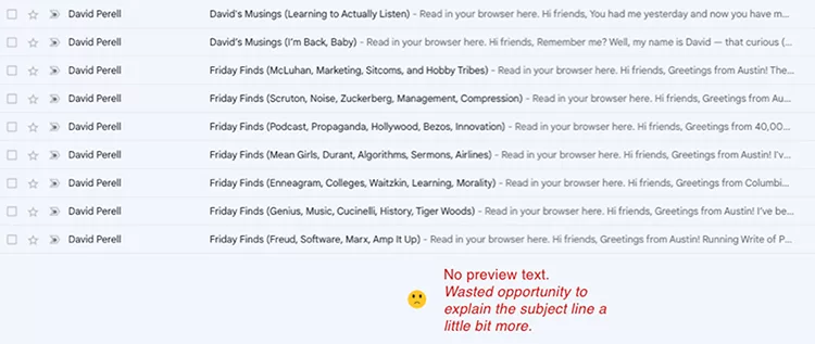 No email preview text, example. 