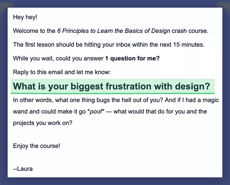 “6 Principles to Learn the Basics of Design” Landing Page