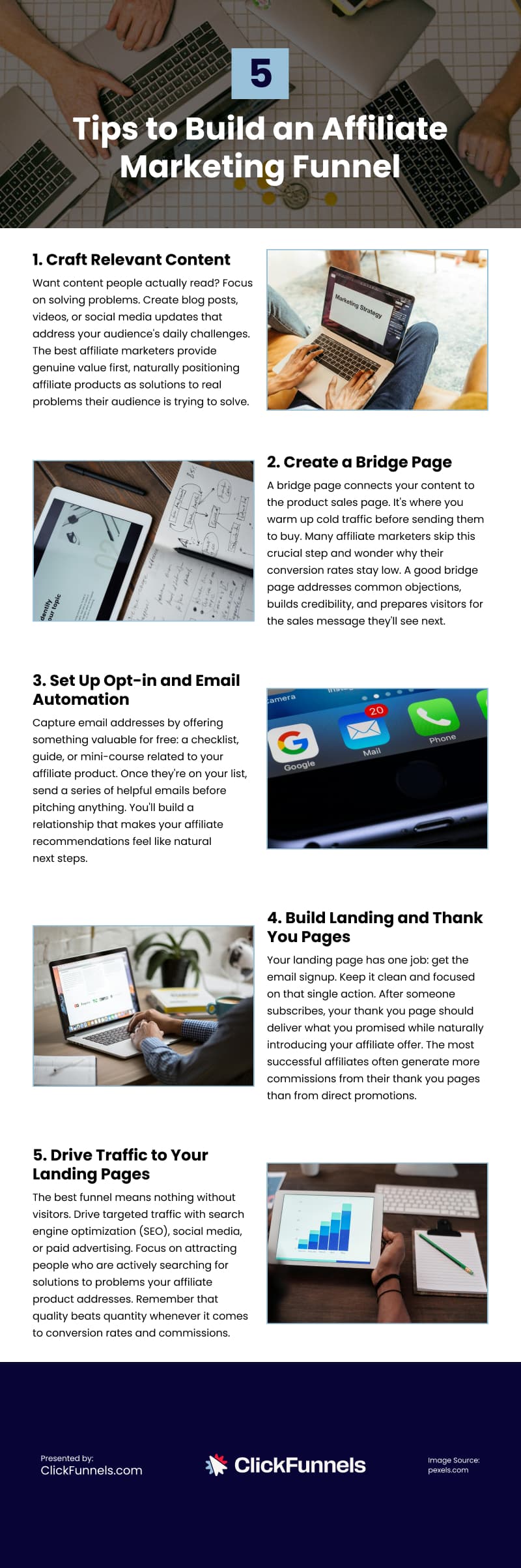 5 Tips to Build an Affiliate Marketing Funnel Infographic