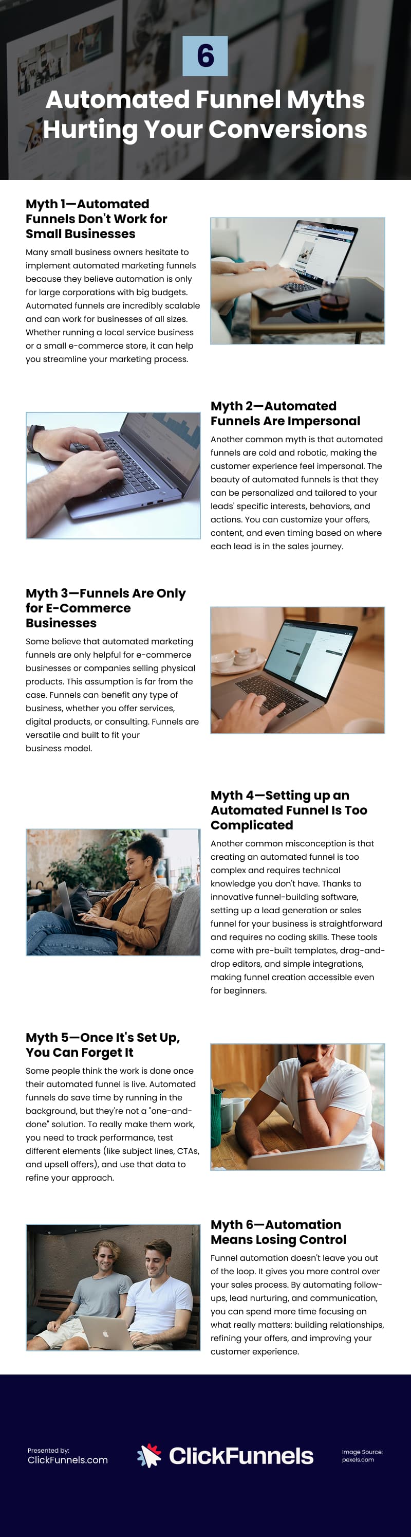 6 Automated Funnel Myths Hurting Your Conversions Infographic